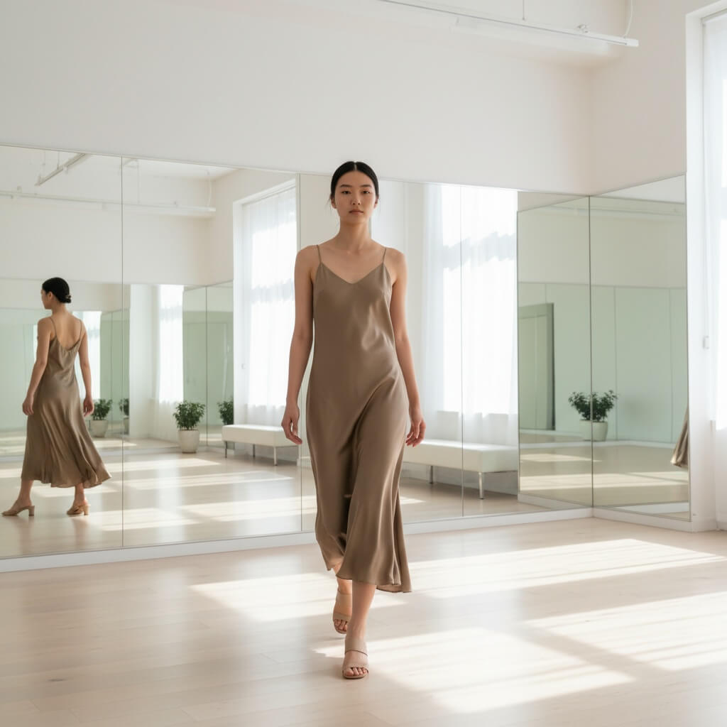Người mẫu châu Á luyện catwalk và nâng cấp kỹ năng dài hạn nhằm củng cố xây dựng thương hiệu cá nhân.